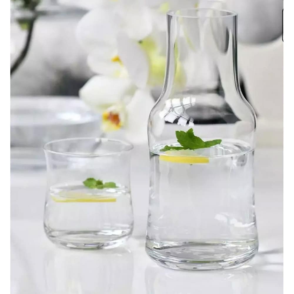 Majestic Gifts Inc. Glass 2 Piece Water Set -Bedside Night Carafe -W/ Tumbler-20Oz - 20 Oz.