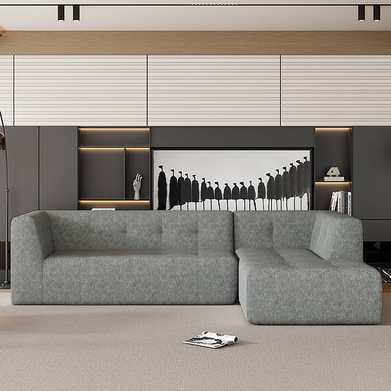 2PCS Modular Combination Sofa Set,Living Room Sectional Sofa Couch - Light Gray