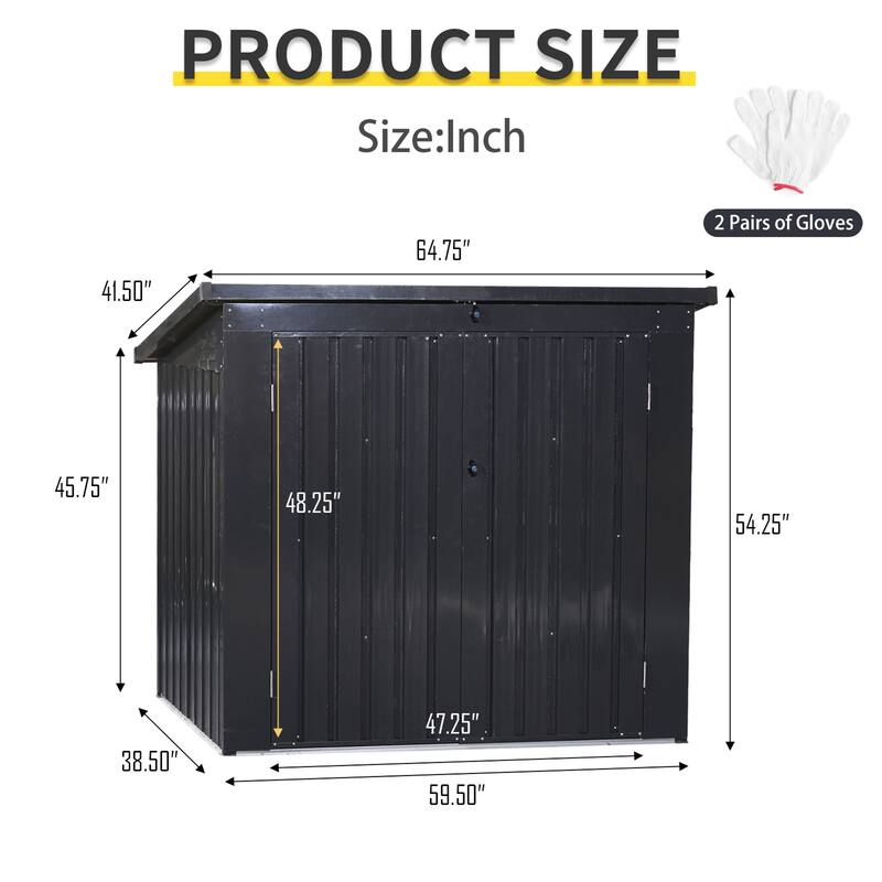 Outdoor Metal Garbage Bin Shed