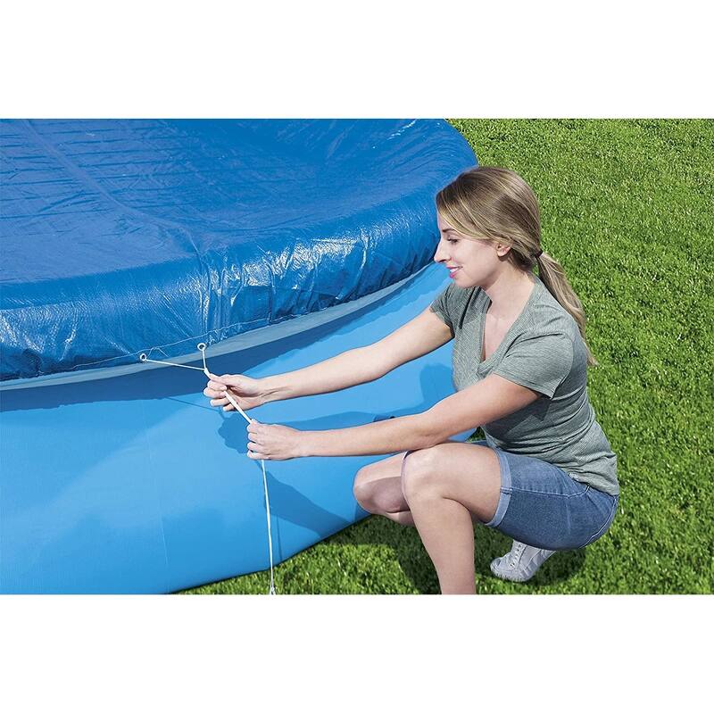 Bestway Flowclear Fast Set 8' Round Swimming Pool Cover for Above Ground Pools