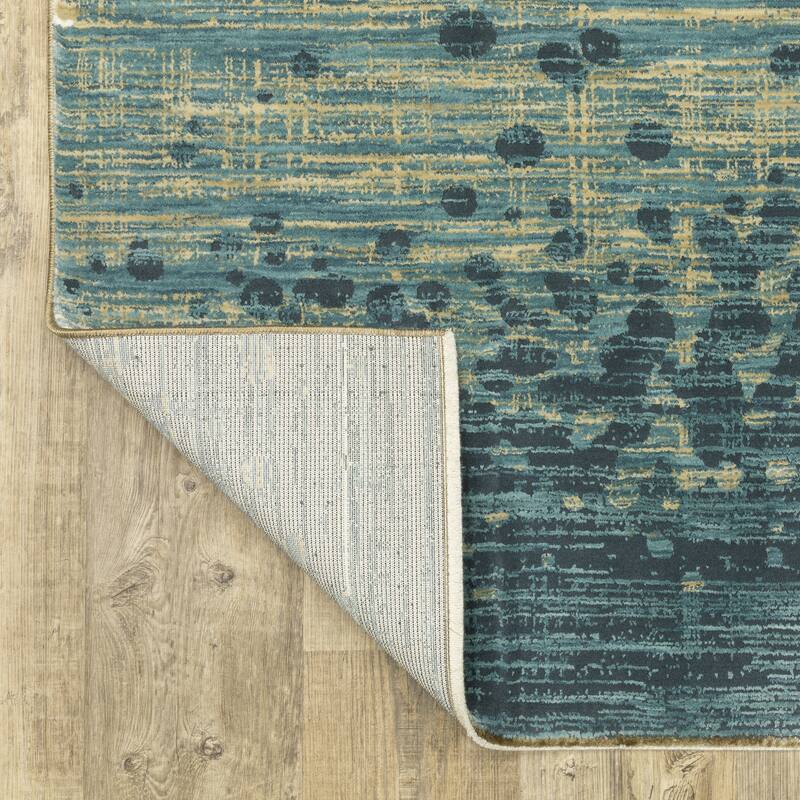 Style Haven Raphael Abstract Ombre Blue/ Brown Mixed Pile Area Rug