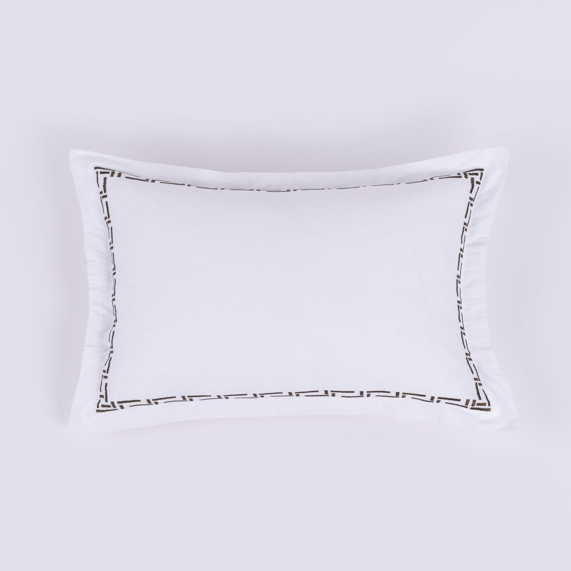 Ellis, Cotton Sateen, White/Saddle, Duvet Cover or Sham