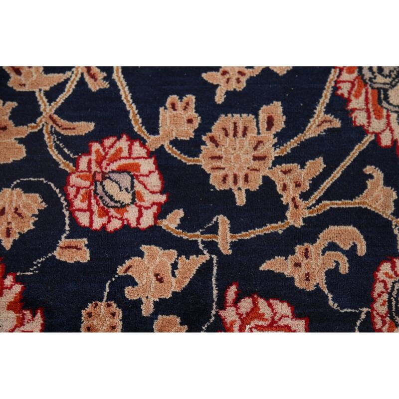 Vegetable Dye Blue Mood Persian Vintage Area Rug Handmade Wool Carpet - 9'10"x 12'10"