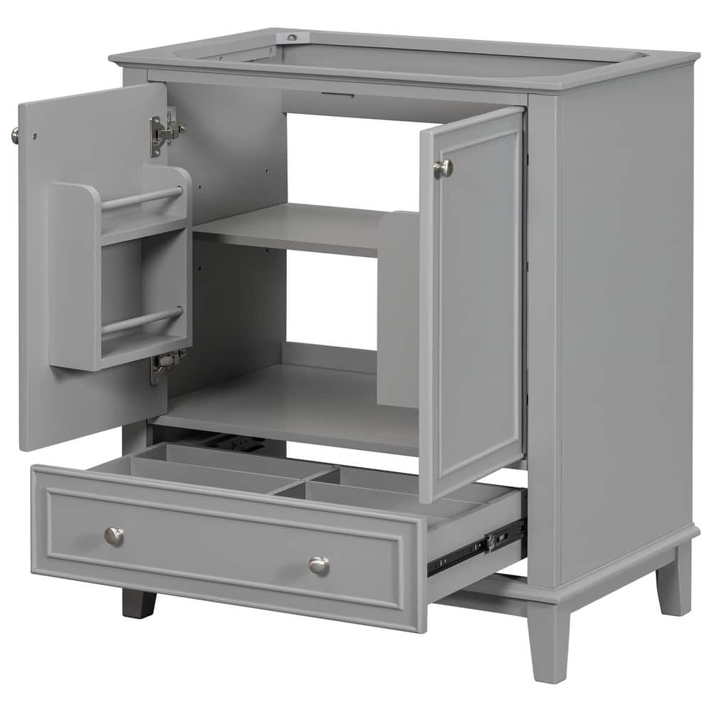 Roomfitters 30" Bathroom Vanity without Sink, Base Only, Cabinet with Doors and Drawer, Solid Frame and MDF Board