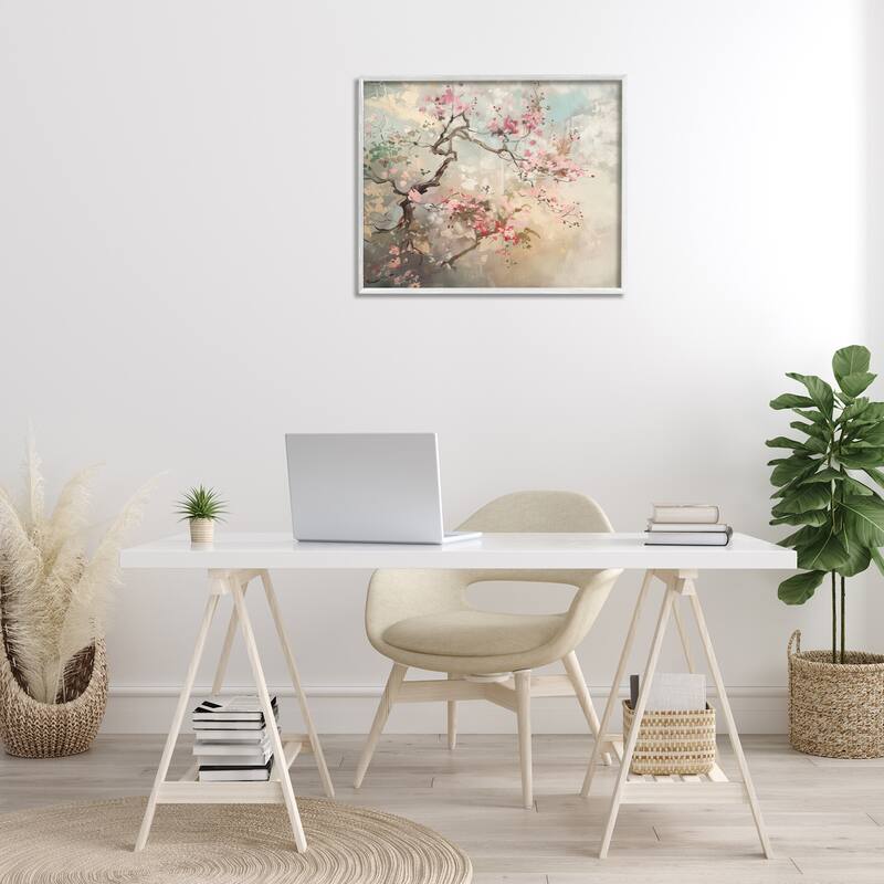 Stupell Wild Cherry Blossoms Tree Framed Giclee Art Design By Arlington Prints