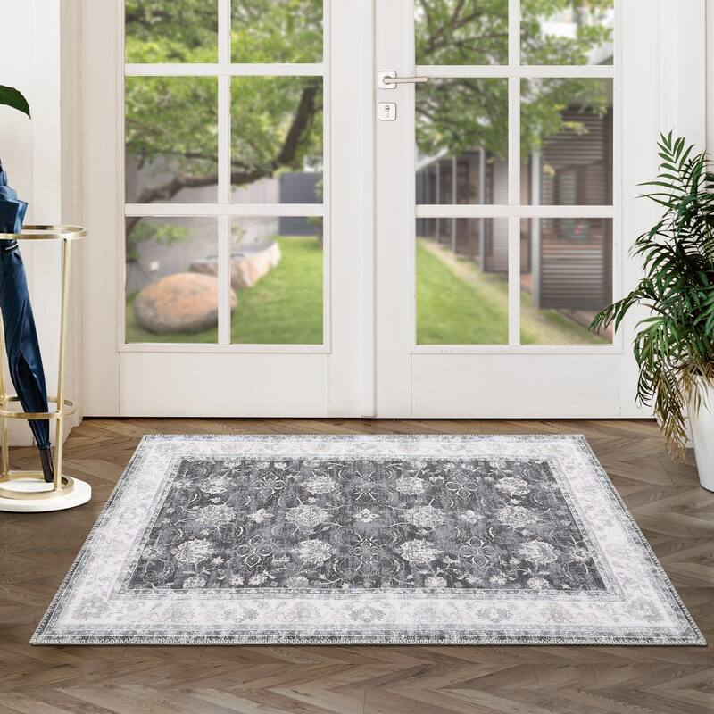 Garvee Boho Rugs Bohemian Rugs Floral Distressed Area Rug