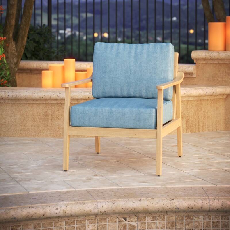 Sunbrella Outdoor Deep Seating Cushion - 25" W x 25.5" D x 5" H - Seat 25 x 25.5 x 5 Back 25 x 17 x 5 - Cast Horizon