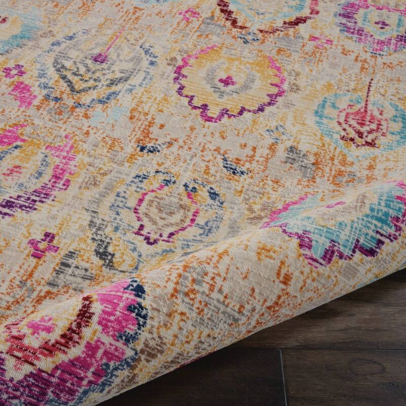 HomeRootsFloral Transitional Rectangle Area Rug - 72' X '48' X '0.5