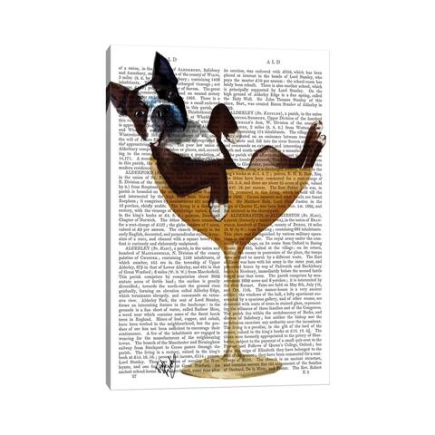 iCanvas "Boston Terrier In Cocktail Glass II" by Fab Funky Canvas Print