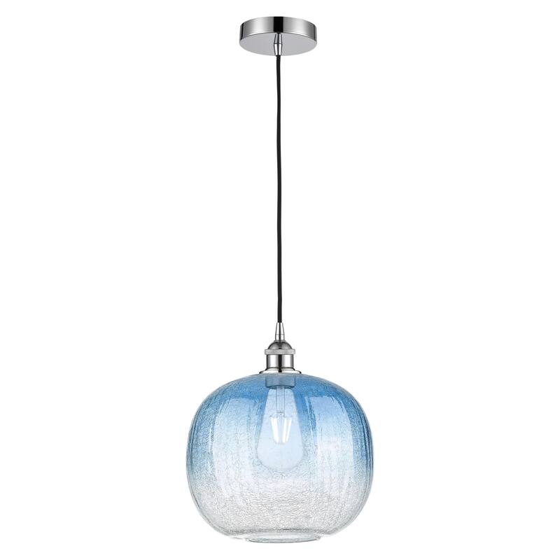 Innovations Lighting Endless Possibilities Edison - Brookhaven Sphere - 1 Light 11" Cord Hung Mini Pendant - Polished Chrome/Sapphire Blue
