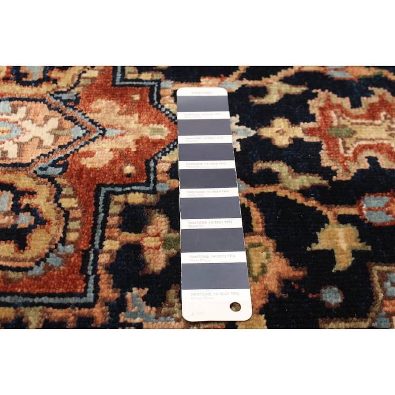 ECARPETGALLERY Hand-knotted Jules Sultane Dark Navy Wool Rug - 2'5 x 11'7