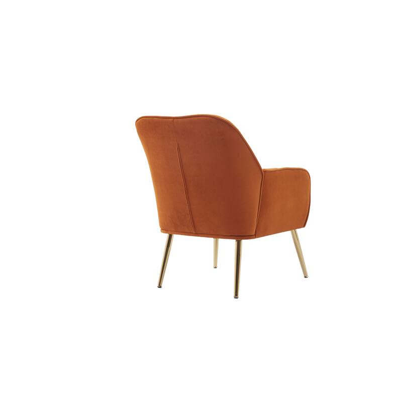 Orange Velvet Dining Chair Club Chair Barrel Chair Side Chair