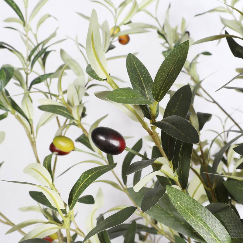 7" Artificial Olive Tree in Black Plastic Pot, 1pc/set