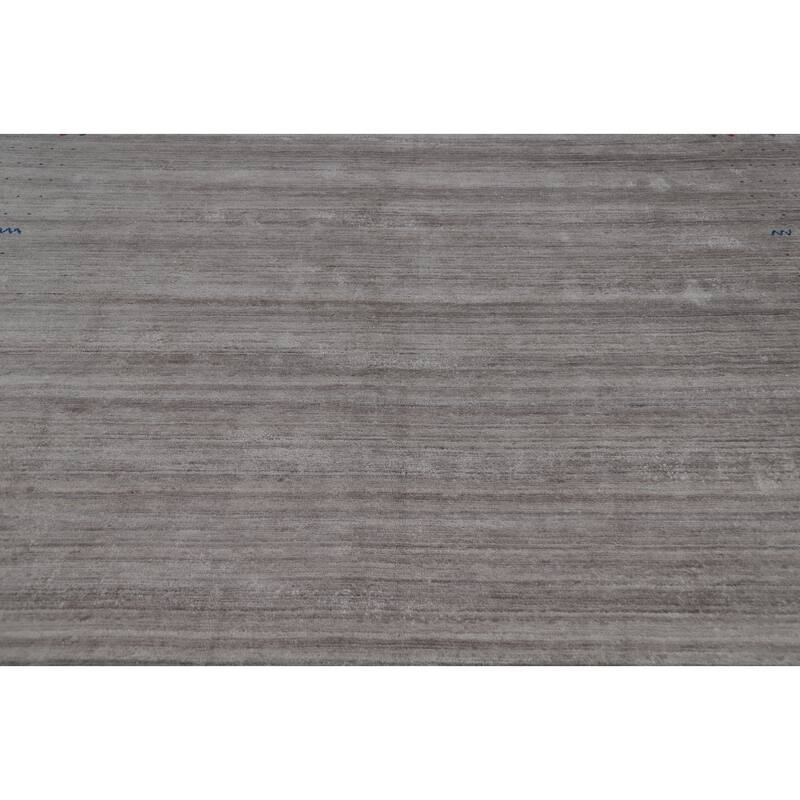 Hand Knotted Oriental 100% Wool Carpet Tribal Tribal Greys & Charcoal Gabbeh Area Rug - 12' 2'' X 9' 1''