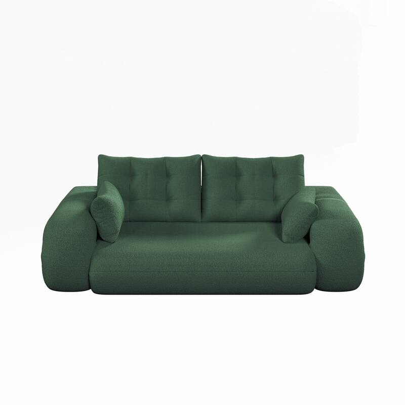 3-in-1 Teddy Fabric Foam-Filled Sleeper Sofa Bed