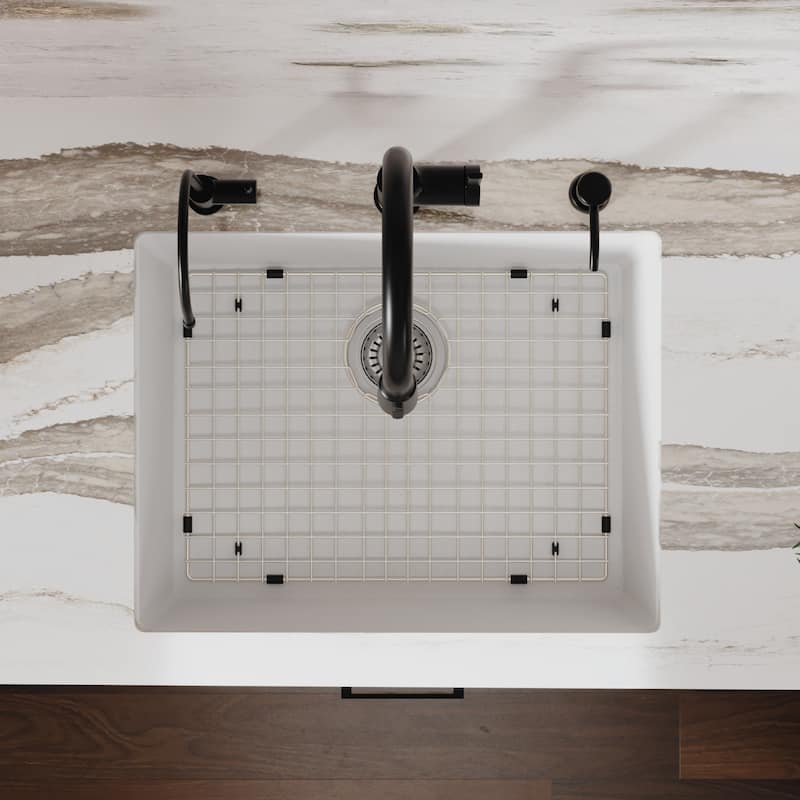 Karran Undermount 24.38 in Single Bowl Quartz Kitchen Sink Kit