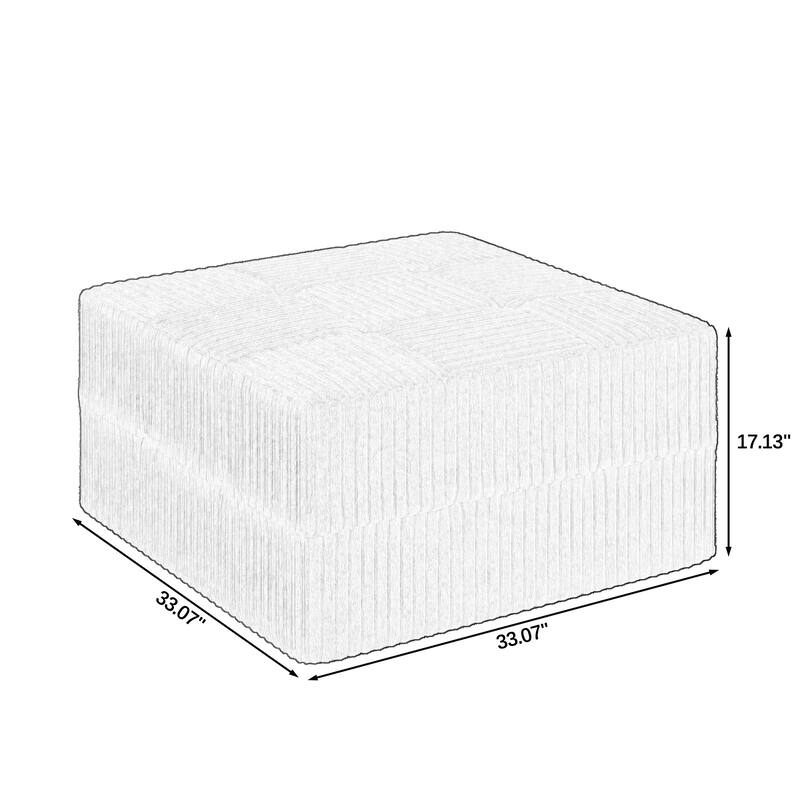 Roomfitters U-Shape Modular Sectional Sofa, Oversized Corduroy Sleeper Couch, Modern Space-Saving Design for Living Room