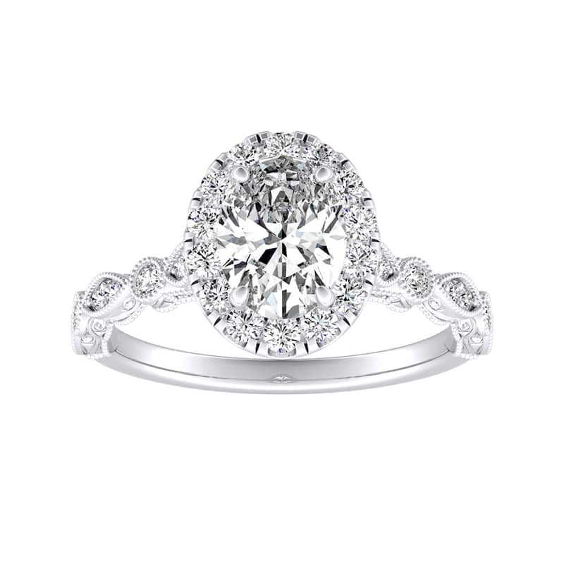 Auriya 14k Gold 1 1/3ctw Vintage Oval-cut Halo Diamond Engagement Ring (H-I, SI1-SI2)