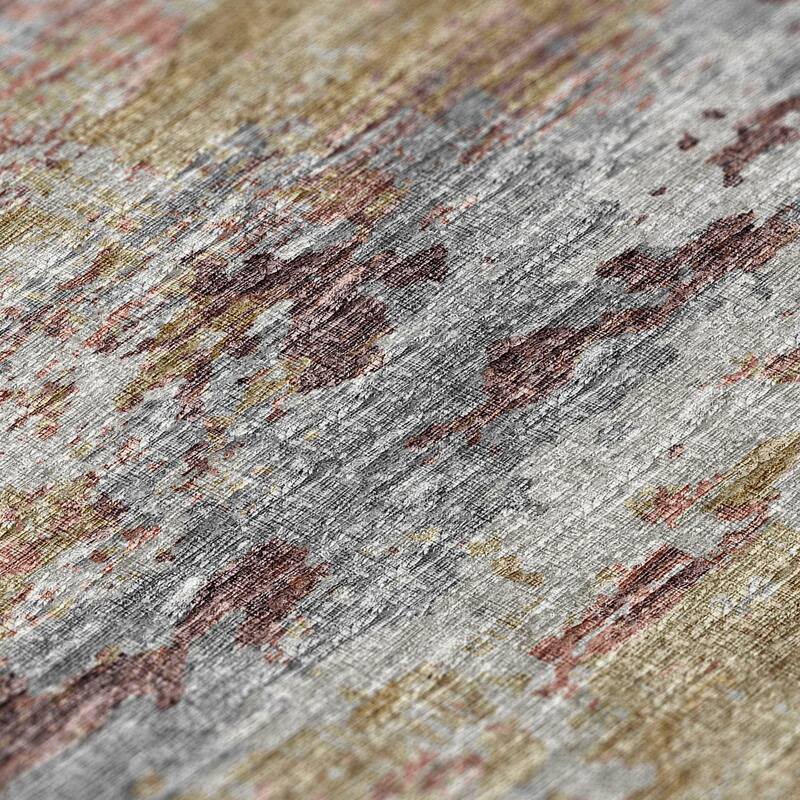 Indoor/ Outdoor Accord Modern Brushstrokes Polyester Washable Rug New