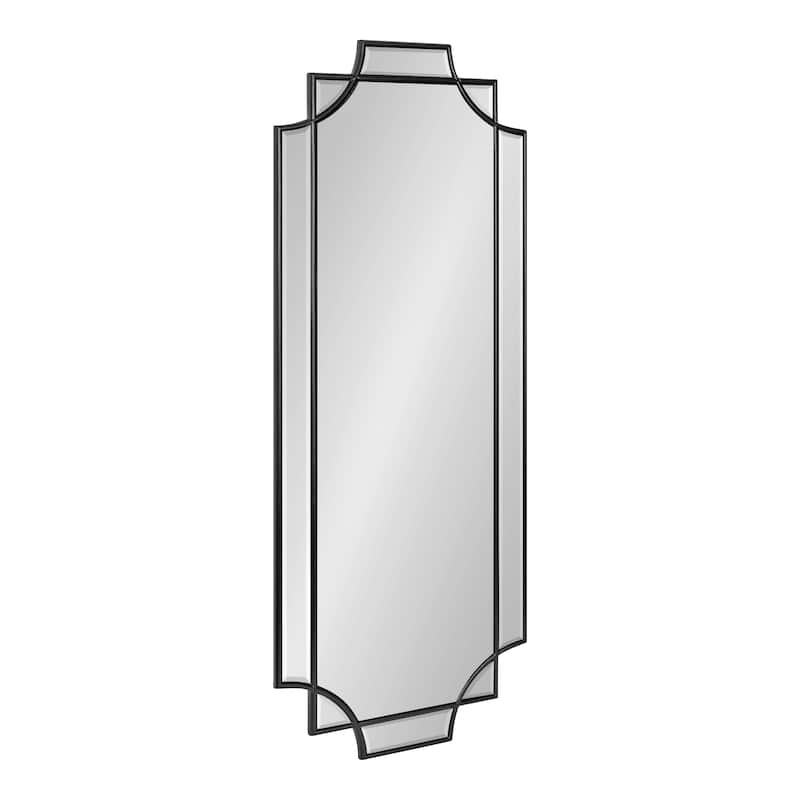Kate and Laurel Minuette Traditional Decorative Framed Wall Mirror - 16x42 - Black