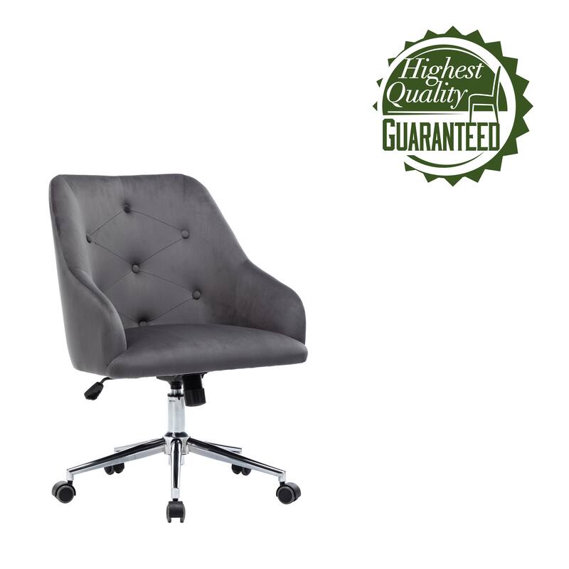 Porthos Home Livia Chair For Desk, Semi Wingback In Velvet Fabric