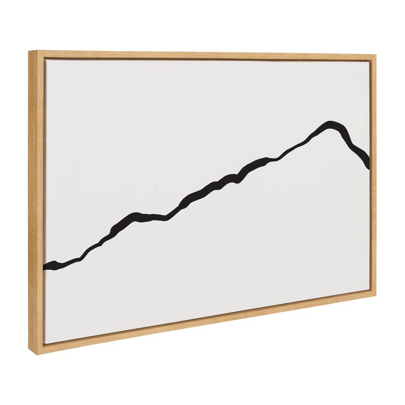 Kate and Laurel Sylvie Elevated Abstract Minimalist Mountain Landscape Framed Canvas by The Creative Bunch Studio - 23x33 - Natural