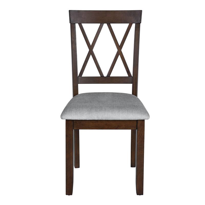 Extendable Drop‑Leaf Dining Table Set w4 X‑Back Dining Chairs, 5-Piece