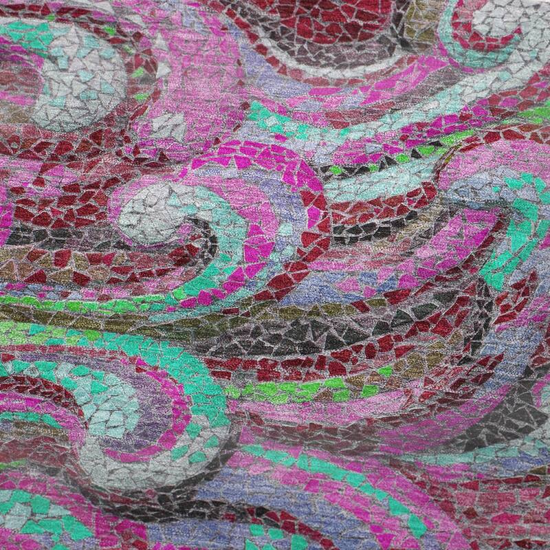 Premium Machine Washable ASB193 Mosaic Wave Sherpa Throw Blanket