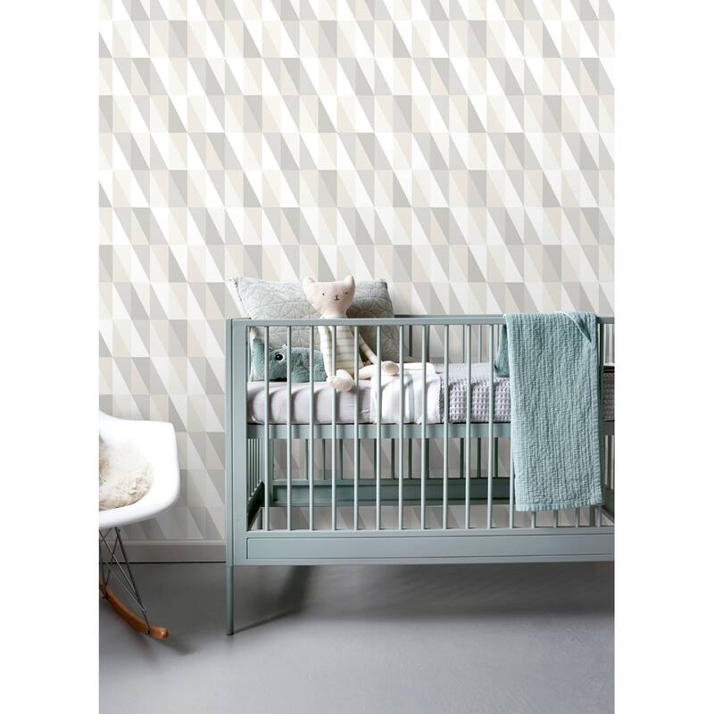 Chesapeake Inez Neutral Geometric Wallpaper - 20.9 x 396 x 0.025