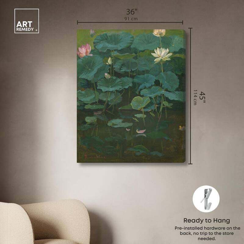 Theodore Wores Lotus Canvas by Art Remedy, Gallery Wrapped
