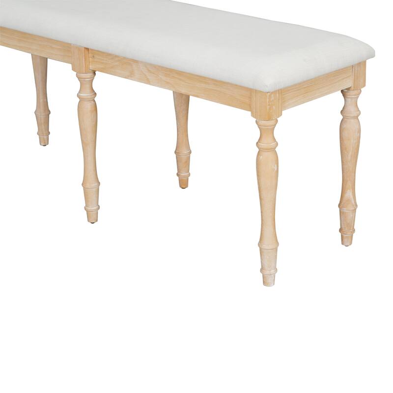 Dining Bench Indoor Bench with Turned Legs, Practical Decorative Stool Makeup Bench Upholstered End of Bed Bench