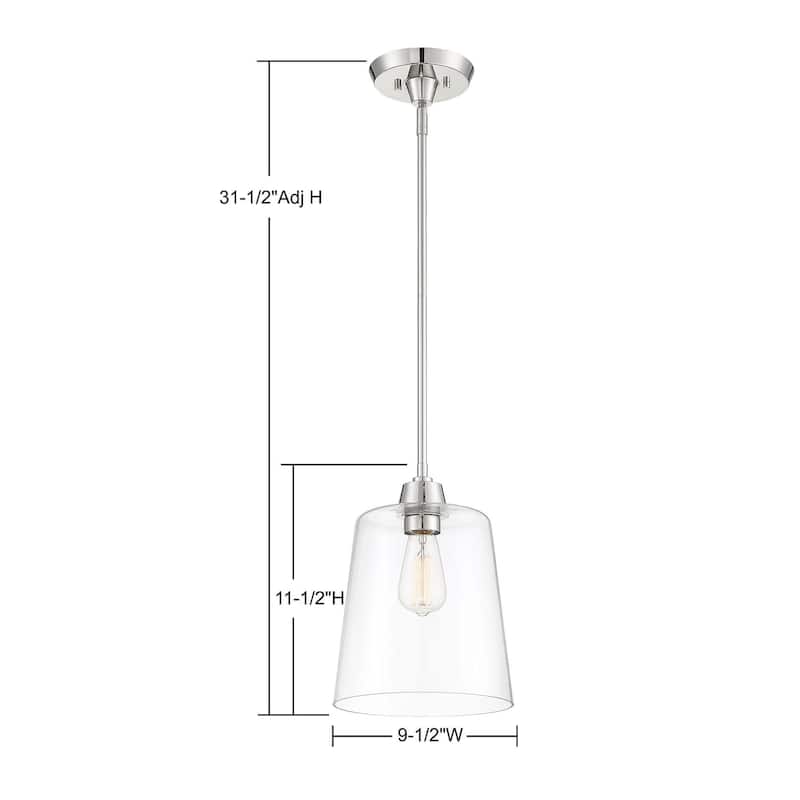 Meridian M70081 Single Light 10" Wide Mini Pendant with Clear Glass