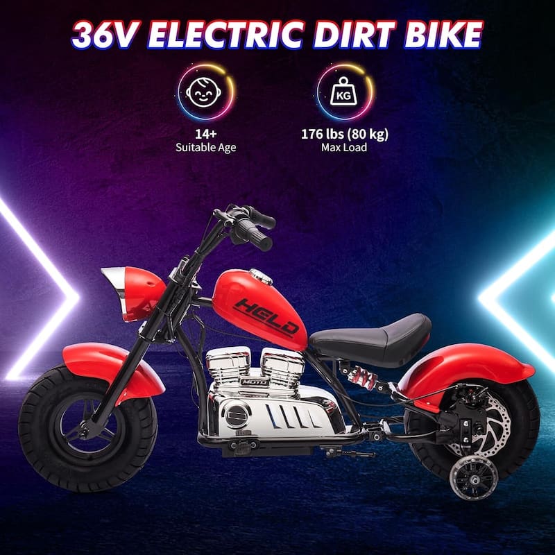 Kids Electric Off-Road Dirt Bike,36V Motorcycle with Top Speed of 16.5 Mph