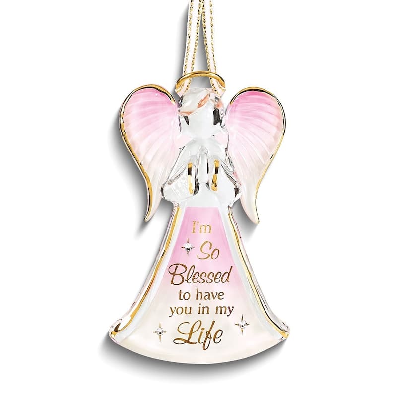 Curata IM So Blessed to Have You in My Life Glass Angel Figurine Ornament