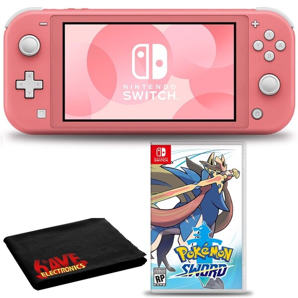 Nintendo Switch Lite (Coral) Bundle with Pokemon Sword and ...