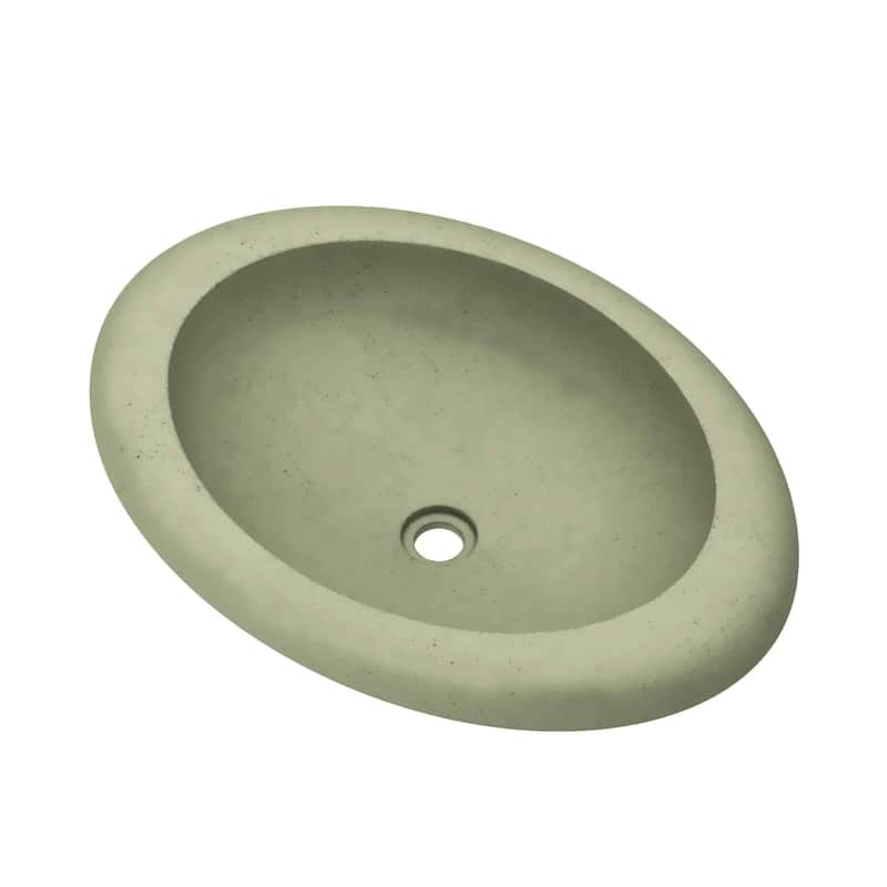 Cuyama NativeStone and Concrete Drop-in Bathroom Sink - 21" x 15" x 5" - Sage