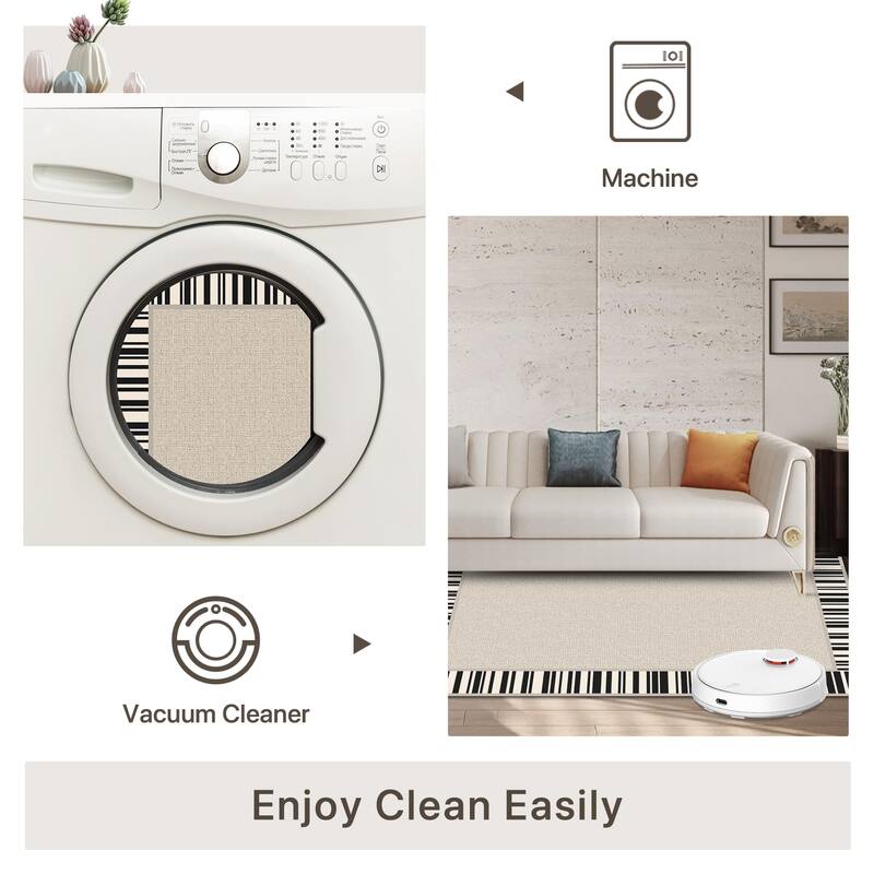 Mcow Classical Pattern Low-Pile Machine-Washable Non-Slip Area Rug