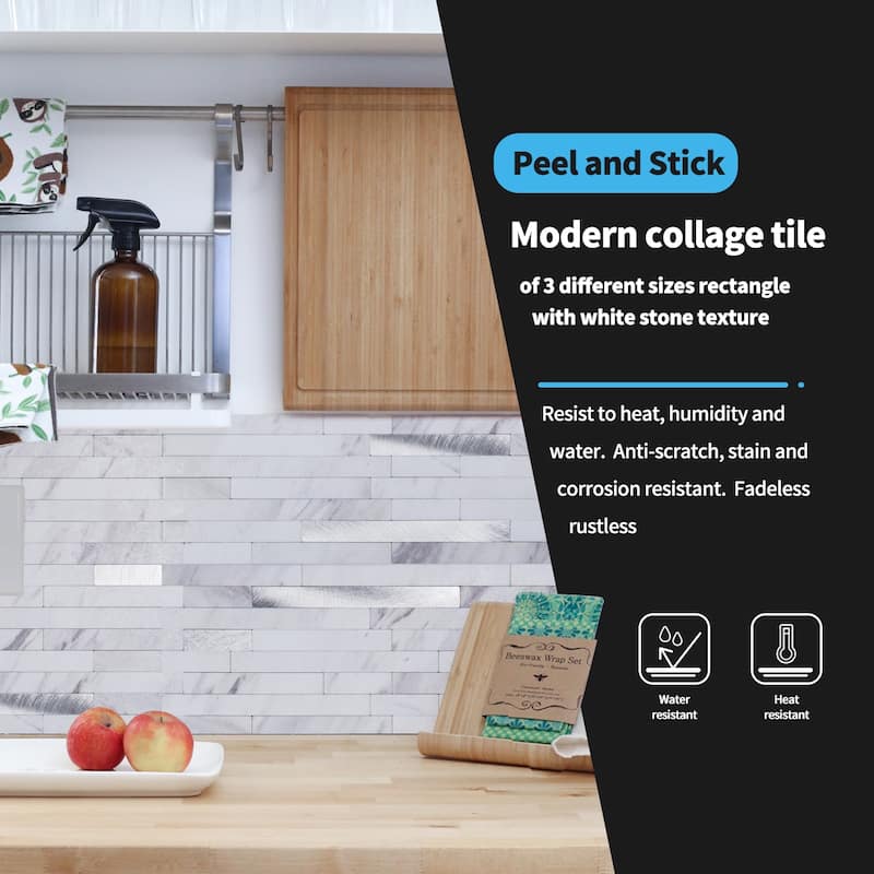 Art3d Peel and Stick Stone Backsplash Tile for Kitchen Bathroom(10 sq.ft/box)