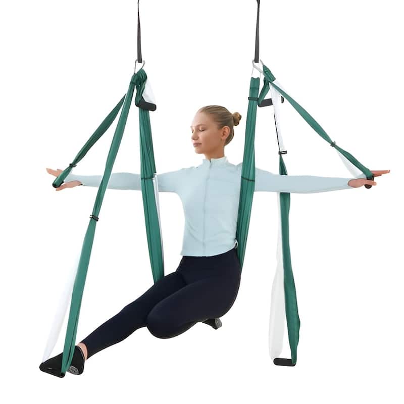 Yoga Hammock Swing for Inversion, Aerial Sling Kit with Mount Hooks - 2.73 x 1.64 yards
