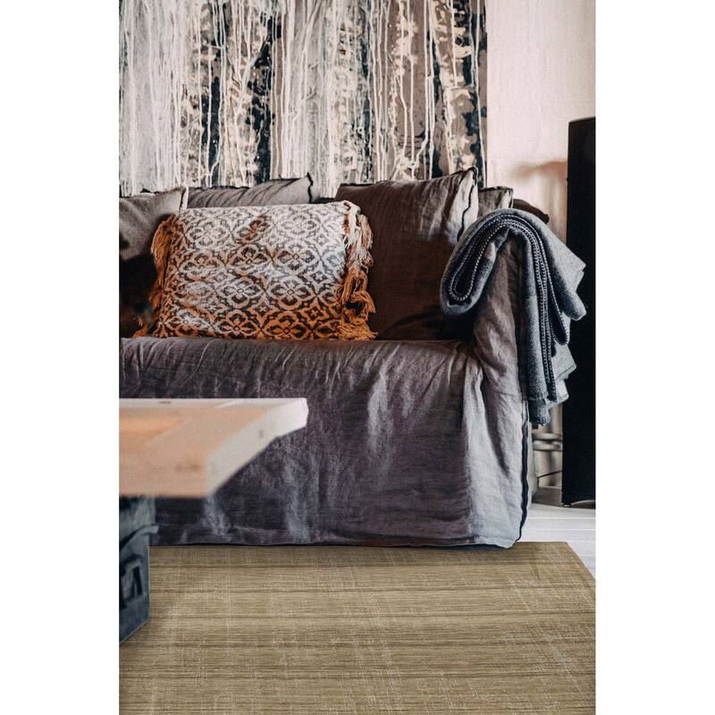 ECARPETGALLERY Hand Loomed Kashkuli Gabbeh Light Khaki Wool Rug - 6'9 x 9'7