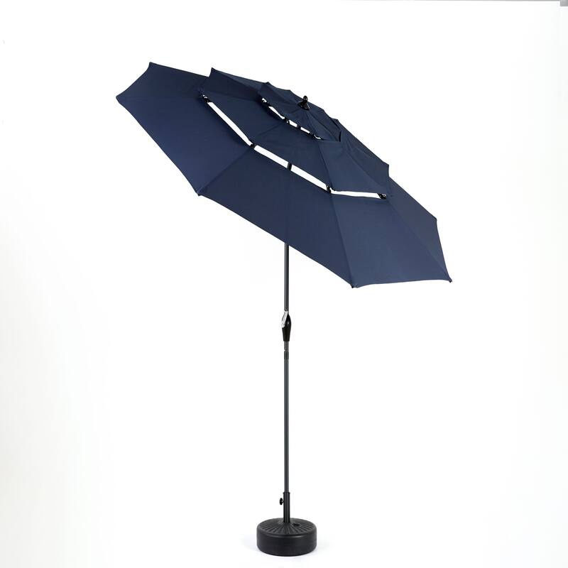 Topcraft 10ft Aluminum 3 Tier Tiltable Market Umbrella