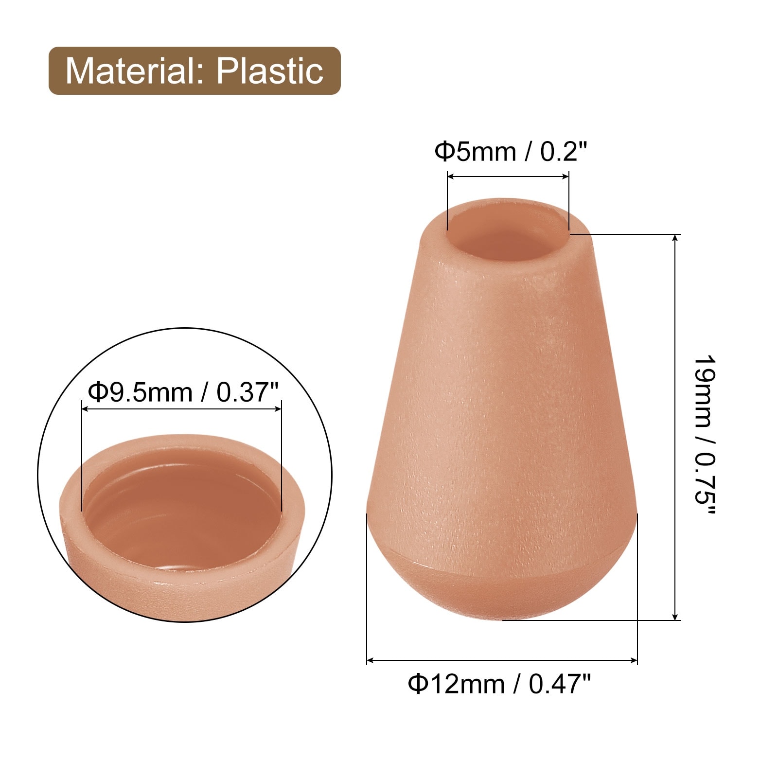 Bell End Stoppers Plastic Cord Rope End Lock Rope Fasteners Toggle Clip with Lid for Drawstring Lanyard Backpack