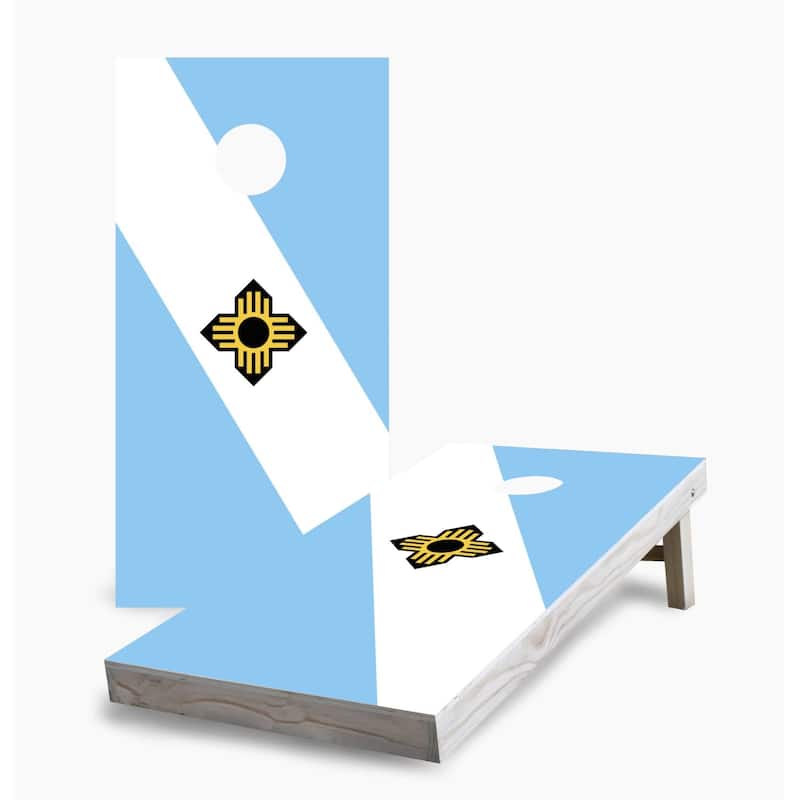 Madison City Flag Cornhole Game (Choose Wraps or Boards) - 2x4 Boards (24" x 48") - Include Edge Lights
