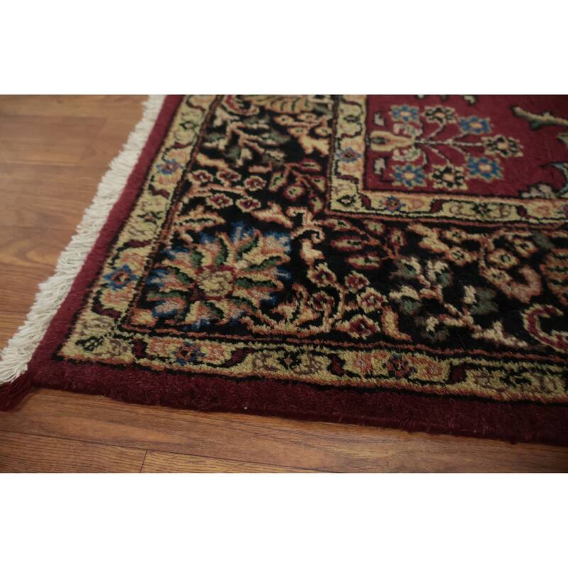 Hand Knotted Oriental 100% Wool Carpet Traditional Floral Red Tabriz Area Rug - 6' 4'' X 4' 1''