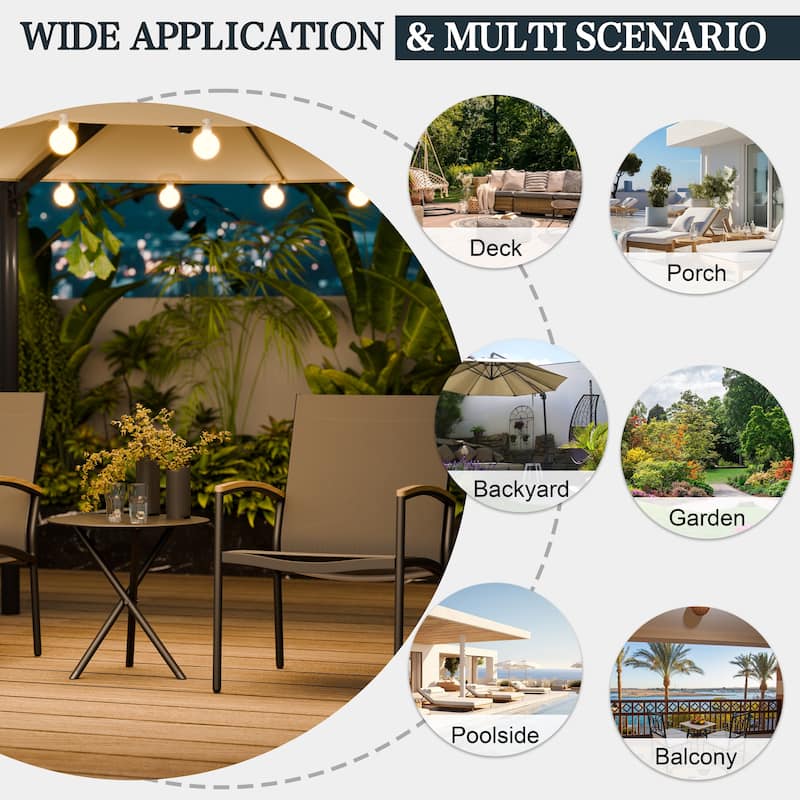 Futzca 3-Piece Patio Bistro Sets, Two Chairs with Coffee Table