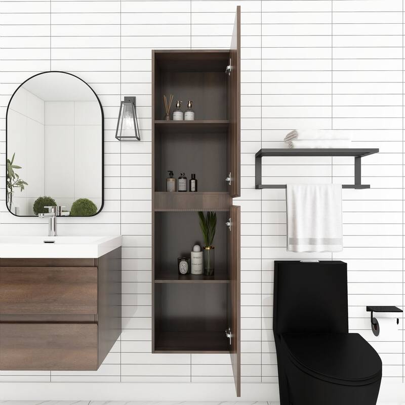 60" Tall MDF 2-door Accent Cabinet with Interior Shelves - 15.75'' x 59''