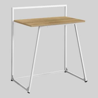 Small 30" Modern Computer Desk for Home Office or Dorm, Wood-Look Laminate, Metal Frame