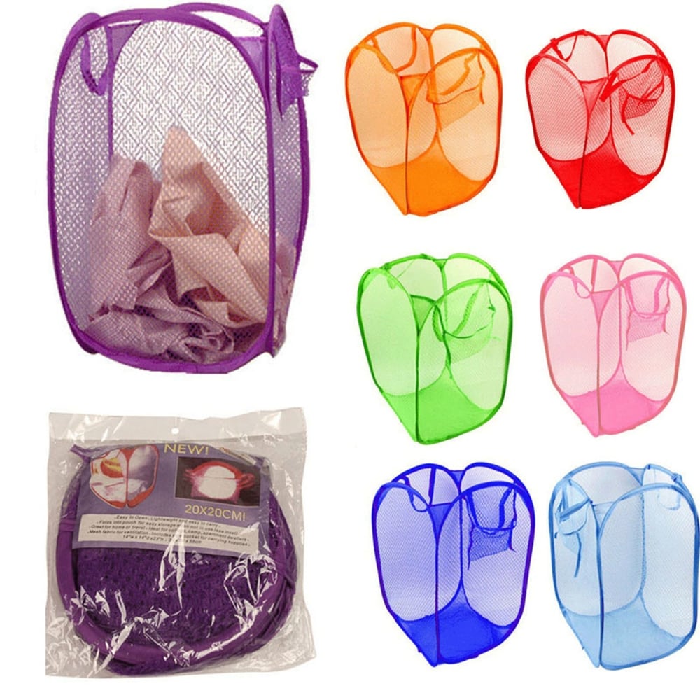 Overstock Foldable Pop Up Washing Clothes Laundry Basket Bag Hamper Mesh Storage Red From Overstock Com Daily Mail