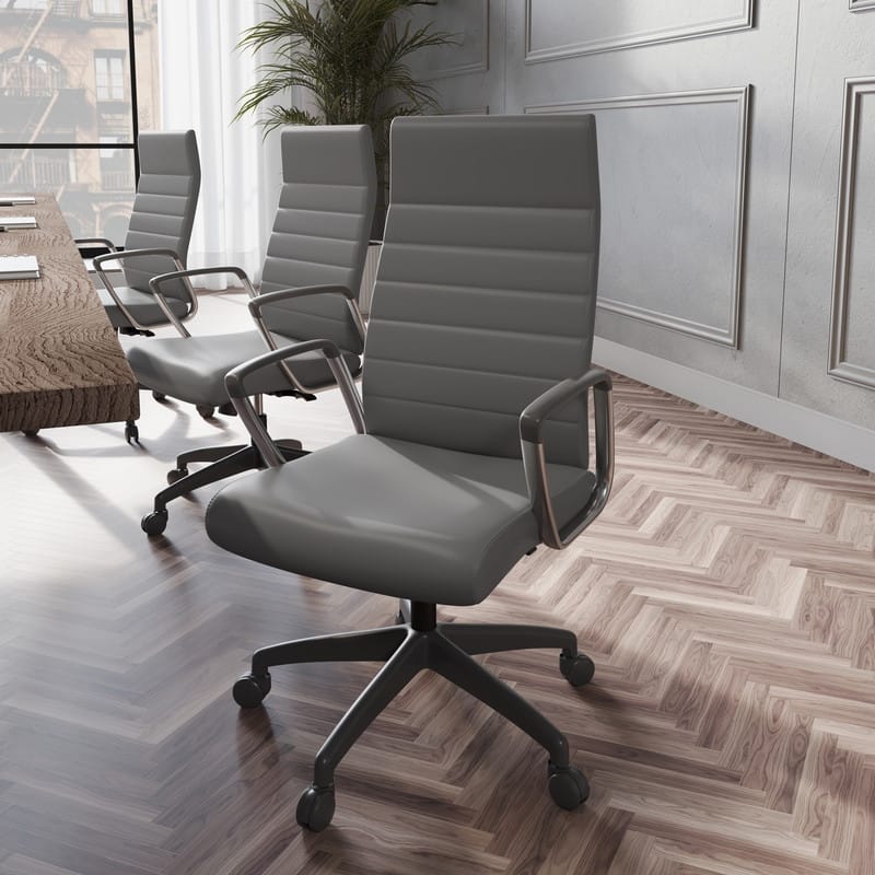 Hilton Modern High Back Ergonomic Leather Office Chair with Adjustable Height, Swivel, and Tilt for Conference or Executive Desk