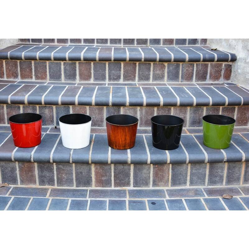 Hand-painted 5.5-in. Round Plastic Pot Planter